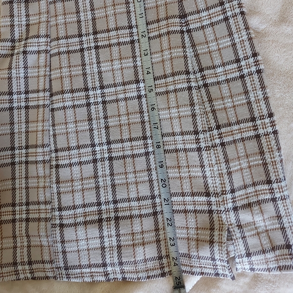 Brown Plaid Mini Dress - Picture 6 of 6